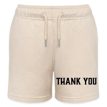 Thank You Schriftzug - Kinder Organic Joggingshorts Mini Bolter von Stanley/Stella - Natur - Vorne