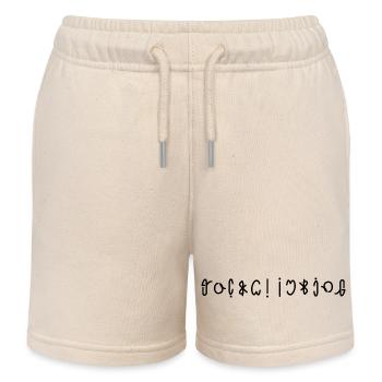 funky climbing ambigram - Kids Organic Sweat Shorts by Stanley/Stella - soft Ecru - Front