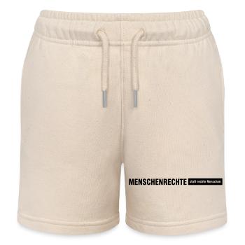 Menschenrechte Spruch Zeile - Kinder Organic Joggingshorts Mini Bolter von Stanley/Stella - Natur - Vorne