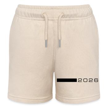 2026 year stroke - Kids Organic Sweat Shorts by Stanley/Stella - soft Ecru - Front