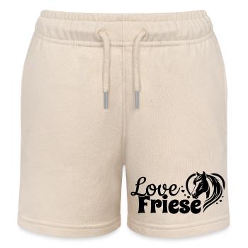 Friese Love Herz Pferdekopf - Kinder Organic Joggingshorts Mini Bolter von Stanley/Stella - Natur - Vorne
