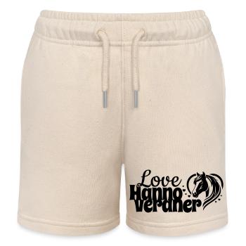 Hannoveraner Love Herz Pferdekopf - Kinder Organic Joggingshorts Mini Bolter von Stanley/Stella - Natur - Vorne