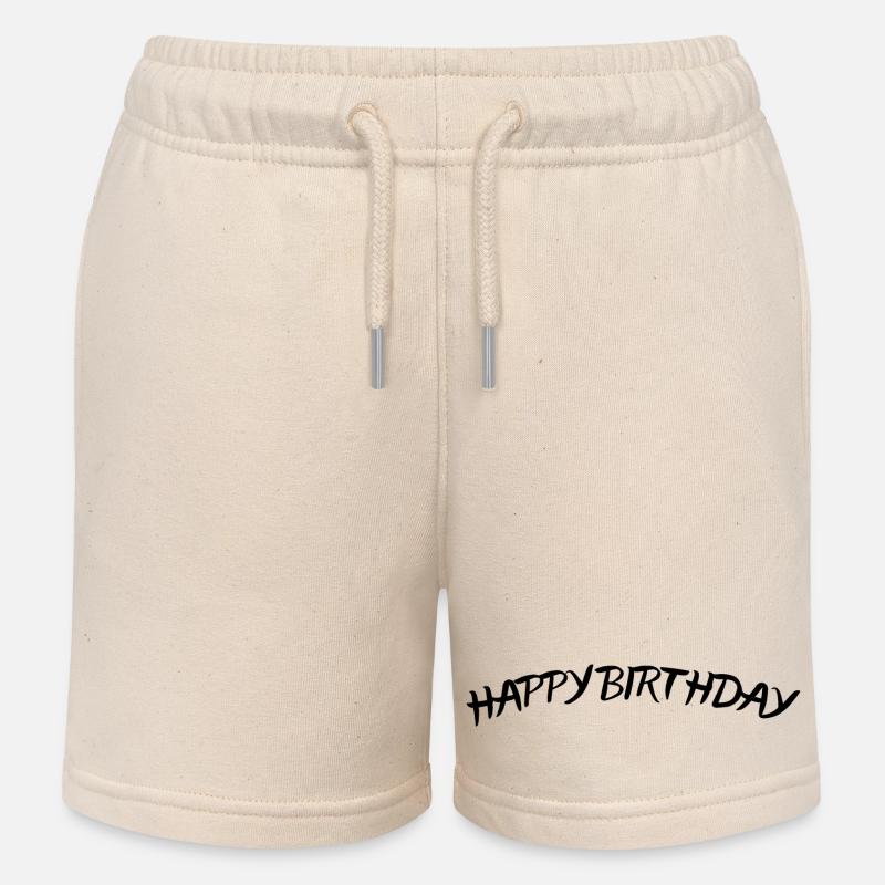 Bon anniversaire - Short de jogging enfant bio Stanley/Stella - écru doux
