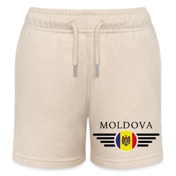 Moldawien Stil T-Shirt - Kinder Organic Joggingshorts Mini Bolter von Stanley/Stella - Natur - Vorne