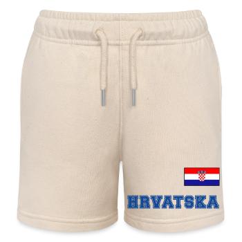 Look maillot de la Croatie – HRVATSKA avec drapeau - Short de jogging enfant bio Stanley/Stella - écru doux - Devant