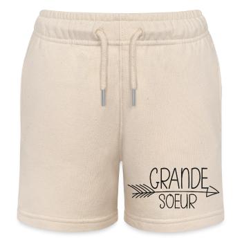 Big Sister -Minimlist - Kids Organic Sweat Shorts by Stanley/Stella - soft Ecru - Front