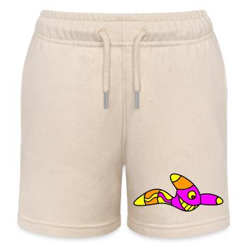 Worm shirt - Kids Organic Sweat Shorts by Stanley/Stella - soft Ecru - Front