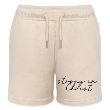 strong in christ - Kinder Organic Joggingshorts Mini Bolter von Stanley/Stella - Natur - Vorne