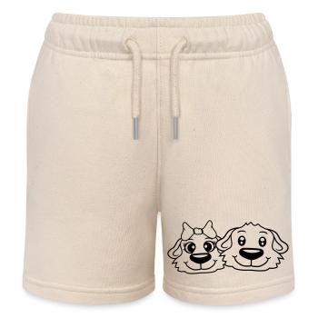 2 Hunde Team Zwei Freunde Liebe Pärchen Verliebt - Kinder Organic Joggingshorts Mini Bolter von Stanley/Stella - Natur - Vorne