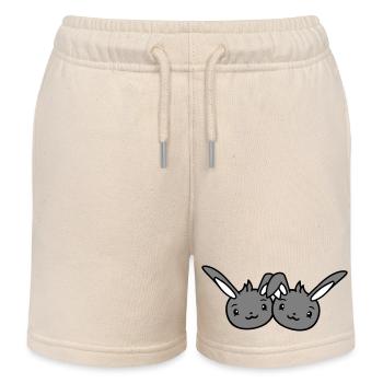 2 Hasen Freunde Team Crew Paar Zwei Glückliche - Kinder Organic Joggingshorts Mini Bolter von Stanley/Stella - Natur - Vorne