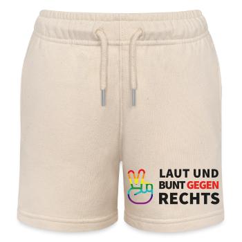 Laut und bunt gegen rechts - Kinder Organic Joggingshorts Mini Bolter von Stanley/Stella - Natur - Vorne