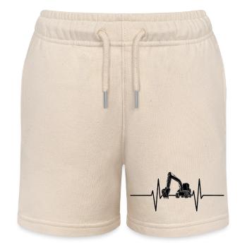 Battement de cœur avec pelle - Short de jogging enfant bio Stanley/Stella - écru doux - Devant