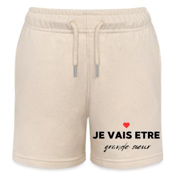 Ich werde eine große Schwester sein - Kinder Organic Joggingshorts Mini Bolter von Stanley/Stella - Natur - Vorne