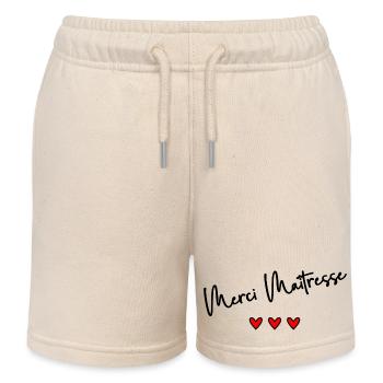 MERCI. MERCI MAÎTRESSE. CADEAU MAÎTRESSE. VACANCES - Short de jogging enfant bio Stanley/Stella - écru doux - Devant