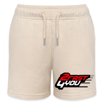 Too Fast for You Saying 2 Too Fast 4 For You - Kids Organic Sweat Shorts by Stanley/Stella - soft Ecru - Front