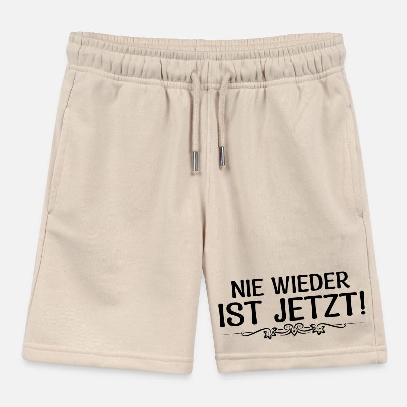 Never again is now Kids Organic Sweat Shorts by Stanley/Stella