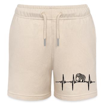 Heartbeat for large artistic elephants - Kids Organic Sweat Shorts by Stanley/Stella - soft Ecru - Front