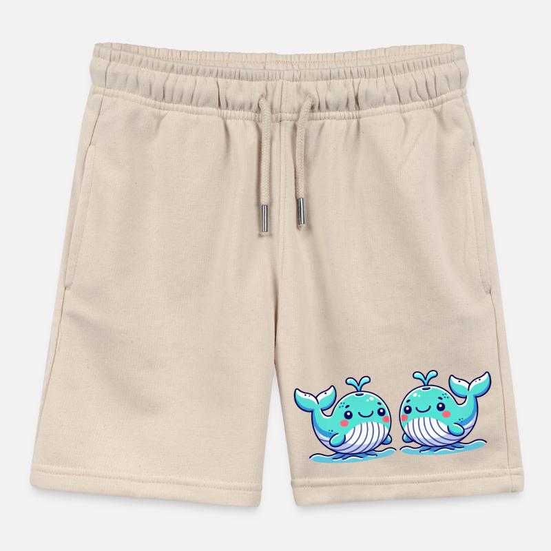 whale comic 2 Kids Organic Sweat Shorts by Stanley/Stella