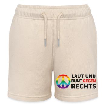 Laut und bunt gegen rechts - Kinder Organic Joggingshorts Mini Bolter von Stanley/Stella - Natur - Vorne