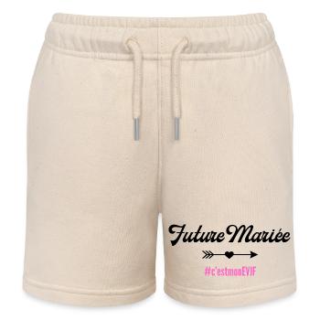 Bride-to-be - matching tshirt - Kids Organic Sweat Shorts by Stanley/Stella - soft Ecru - Front
