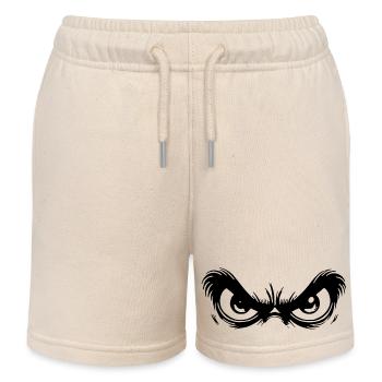 Grimmige Augen mit starrem Blick - Kinder Organic Joggingshorts Mini Bolter von Stanley/Stella - Natur - Vorne