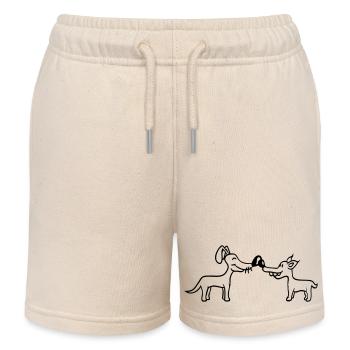 2 Hunde Große Nase Begrüßen Team Zwei Freunde Crew - Kinder Organic Joggingshorts Mini Bolter von Stanley/Stella - Natur - Vorne