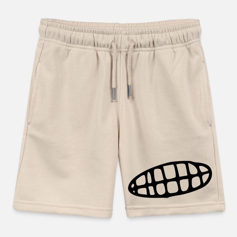Grinning mouth with teeth Kids Organic Sweat Shorts by Stanley/Stella