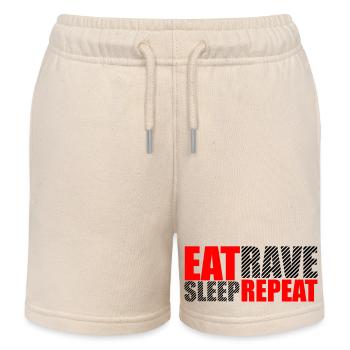 Manger dormir rave répéter nourriture sommeil corbeau disant - Short de jogging enfant bio Stanley/Stella - écru doux - Devant