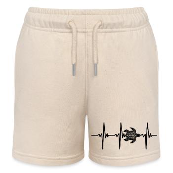 Herzschlag für Schildkröten - Kinder Organic Joggingshorts Mini Bolter von Stanley/Stella - Natur - Vorne