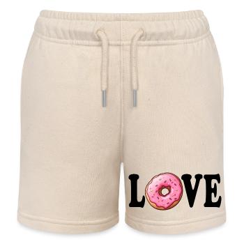 Donut Love - Kids Organic Sweat Shorts by Stanley/Stella - soft Ecru - Front