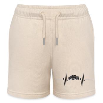 Battement de cœur avec camion - Short de jogging enfant bio Stanley/Stella - écru doux - Devant