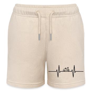 Heartbeat with Moppet / Roller - Kids Organic Sweat Shorts by Stanley/Stella - soft Ecru - Front