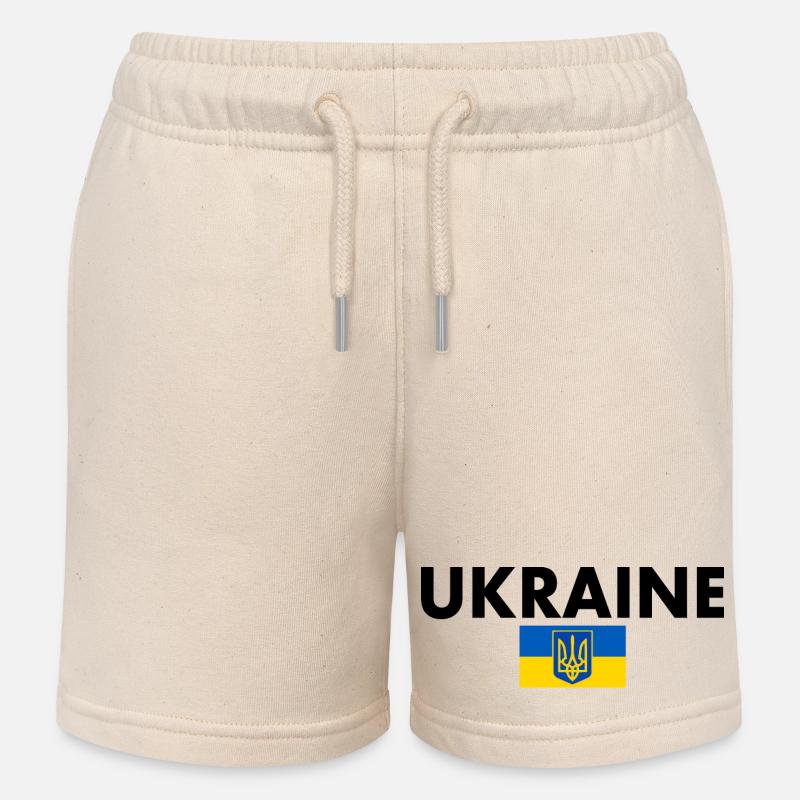Ukraine - Short de jogging enfant bio Stanley/Stella - écru doux