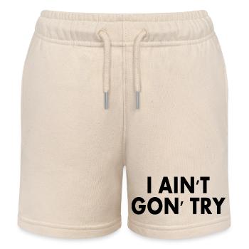 i aint gon try - Kids Organic Sweat Shorts by Stanley/Stella - soft Ecru - Front