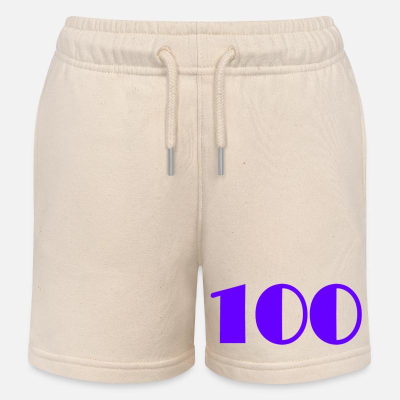 100. 100 ANS. 100e ANNIVERSAIRE. ANNIVERSAIRE - Short de jogging enfant bio Stanley/Stella - écru doux