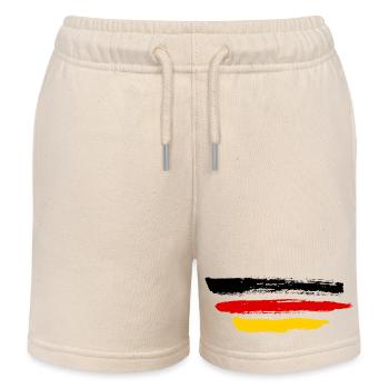 Deutschland Flagge Logo - Kinder Organic Joggingshorts Mini Bolter von Stanley/Stella - Natur - Vorne