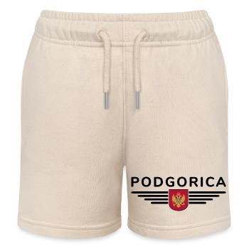 Podgorica Design – Moment capital - Short de jogging enfant bio Stanley/Stella - écru doux - Devant