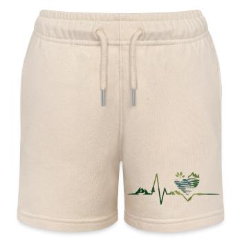 Nature - Heartbeat - Short de jogging enfant bio Stanley/Stella - écru doux - Devant
