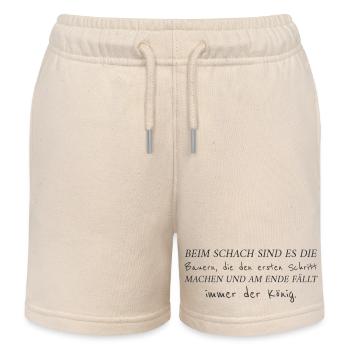 Funny Saying Peasants - Kids Organic Sweat Shorts by Stanley/Stella - soft Ecru - Front
