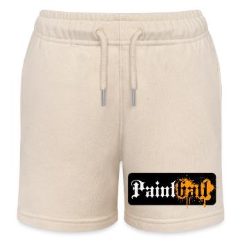Paintball Logo, antique fonts with paint splatter - Kids Organic Sweat Shorts by Stanley/Stella - soft Ecru - Front