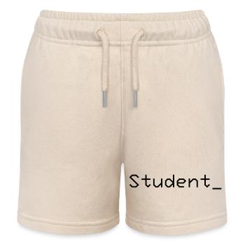 Student_ Logo Black - Kids Organic Sweat Shorts by Stanley/Stella - soft Ecru - Front
