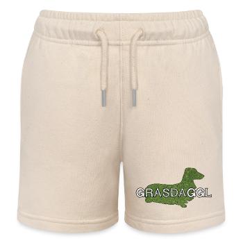 Grasdaggl typisch schwäbisches Schempfword - Kinder Organic Joggingshorts Mini Bolter von Stanley/Stella - Natur - Vorne