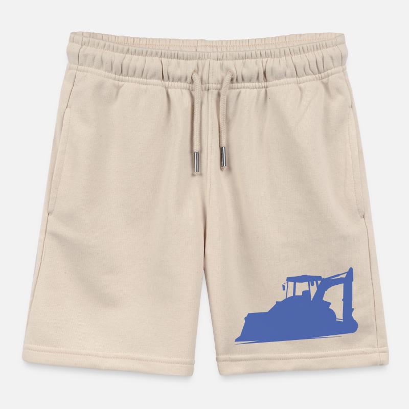 Excavator operator and construction equipment operator Silhouette – Kids Organic Sweat Shorts by Stanley/Stella