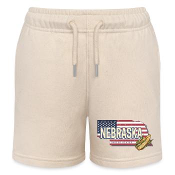 Nebraska États-Unis Carte Souvenir - Short de jogging enfant bio Stanley/Stella - écru doux - Devant