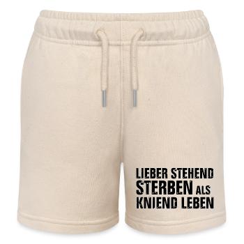 LIEBER STEHEND STERBEN ALS KNIEND LEBEN BO - Kinder Organic Joggingshorts Mini Bolter von Stanley/Stella - Natur - Vorne