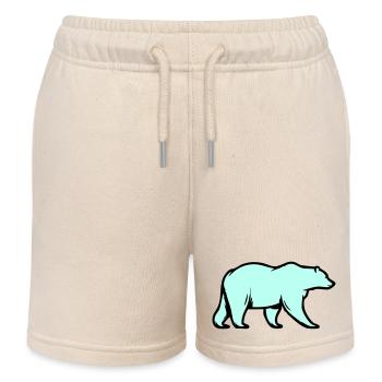 Polar bear - Kids Organic Sweat Shorts by Stanley/Stella - soft Ecru - Front