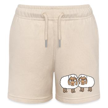 2 Schafe Müde Gelangweilt Blick Schäfchen Team Süß - Kinder Organic Joggingshorts Mini Bolter von Stanley/Stella - Natur - Vorne