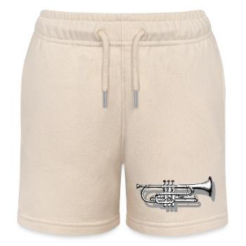 Trompete mit Schatten - Kinder Organic Joggingshorts Mini Bolter von Stanley/Stella - Natur - Vorne