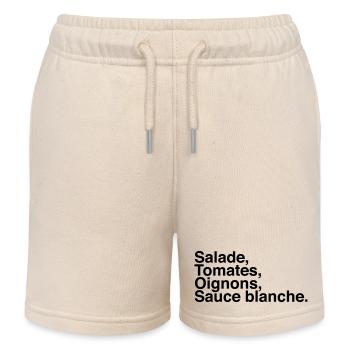 Salade Tomate Oignons Sauce blanche - Short de jogging enfant bio Stanley/Stella - écru doux - Devant
