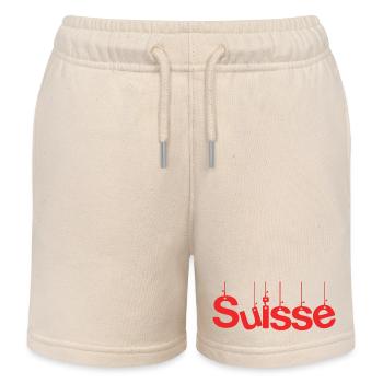 SUISSE. PAYS. GENEVE. SUISSE. HUMOUR. PAYS - Short de jogging enfant bio Stanley/Stella - écru doux - Devant